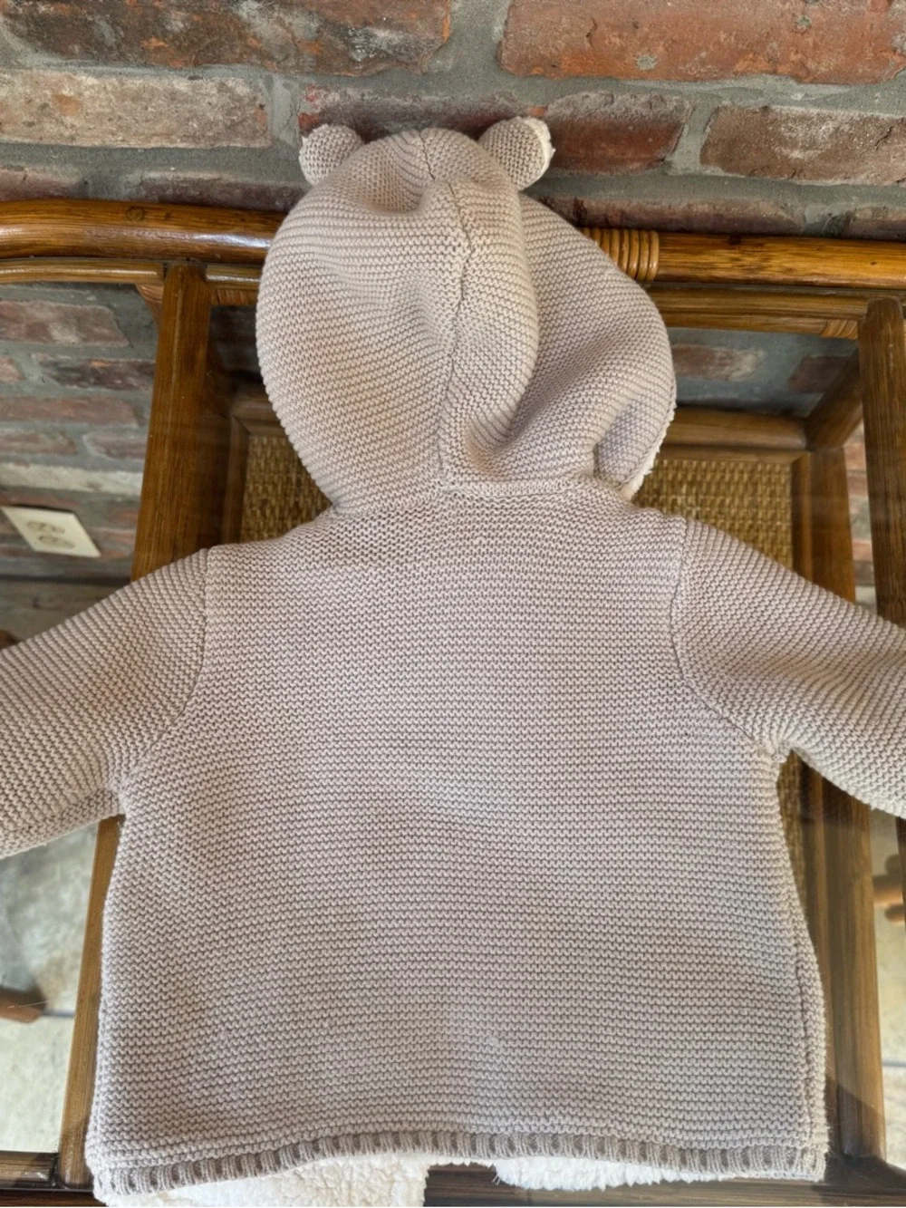 Carter's Taupe Knit Sherpa-Lined Hooded Jacket